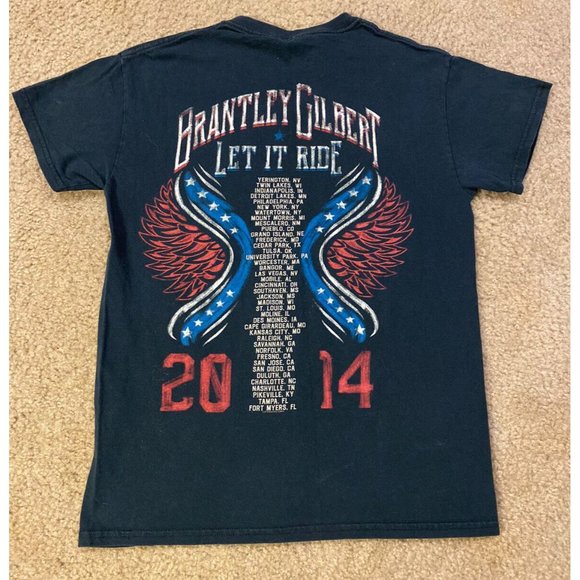 Brantley Gilbert Shirt Men Size Small Band Tour Concert Let It Ride 2014 - Picture 2 of 6